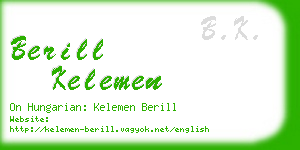 berill kelemen business card